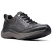 Quarter view Men's Clarks Footwear style name Wave 2.0 Vibe Waterproof in color Black Tumble. Sku: 26155110