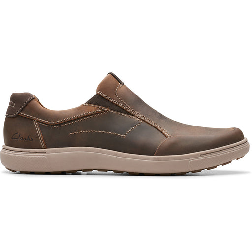 Quarter view Men's Clarks Footwear style name Mapstone Lace in color Beeswax. Sku: 26176890-M