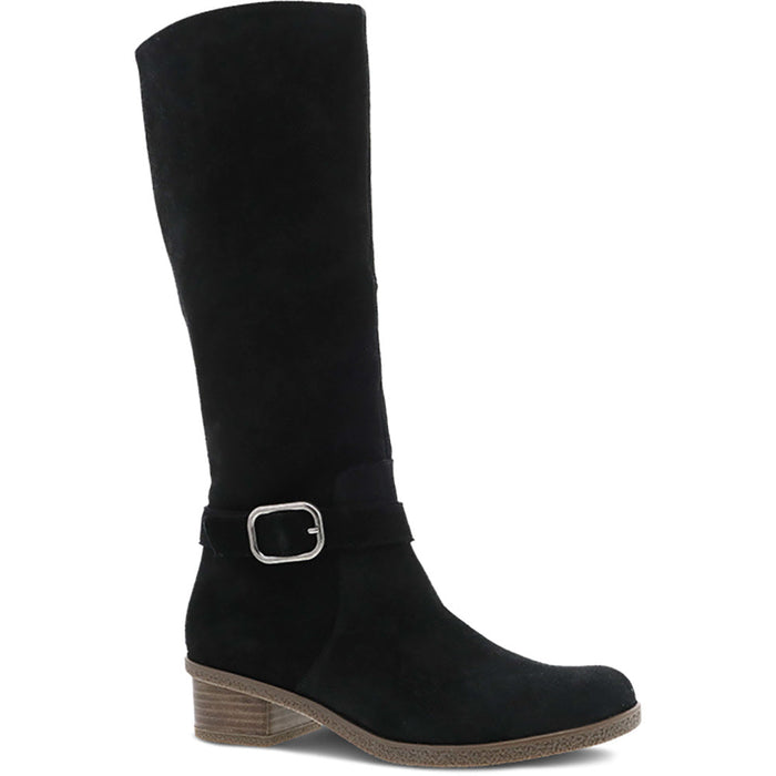 Quarter view Women's Dansko Footwear style name Dalinda Waterproof in color Black Suede. Sku: 2932-812300