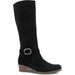 Quarter view Women's Dansko Footwear style name Dalinda Waterproof in color Black Suede. Sku: 2932-812300