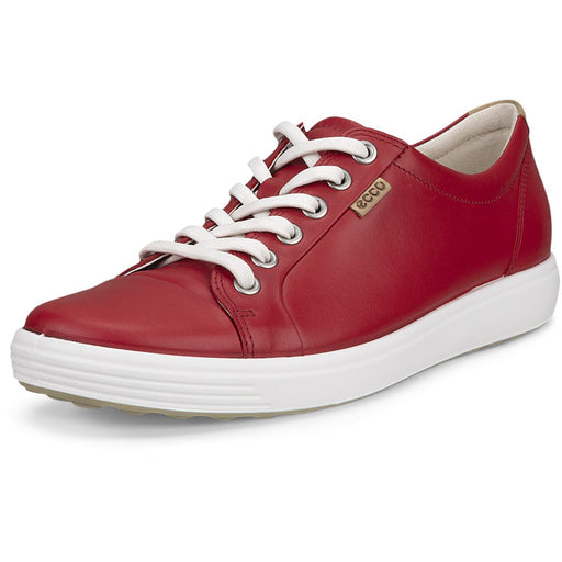 Quarter view Women's ECCO Footwear style name Soft 7 Sneaker in color Chili Red. Sku: 430003-01466