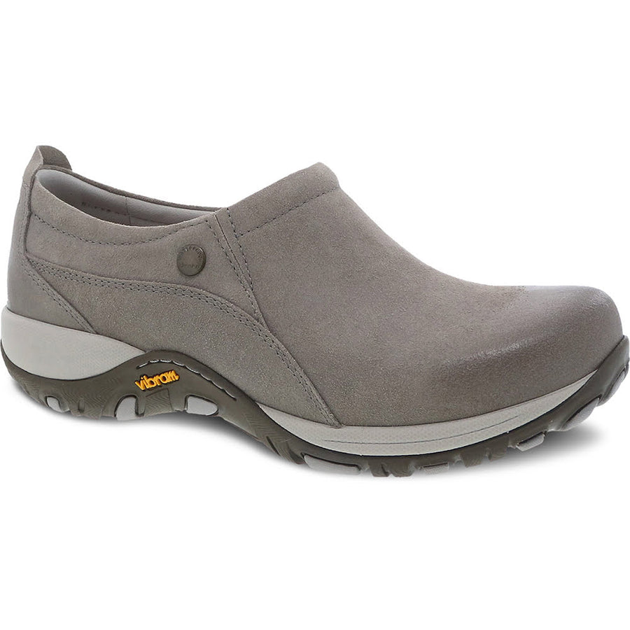 Quarter view Women's Dansko Footwear style name Patti Waterproof color Taupe Burnished Suede. Sku: 4353-152015