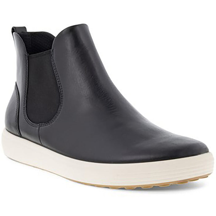 Quarter view Women's ECCO Footwear style name Soft 7 Chelsea Boot color Black. Sku: 470463-01001