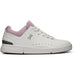 Quarter view Women's On Running Footwear style name The Roger Advantage in color White/ Aster. Sku: 48-98104