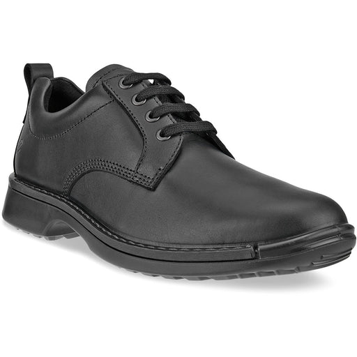 Quarter view Men's ECCO Footwear style name Fusion Plain Toe Oxford in color Black. Sku: 500404-01001
