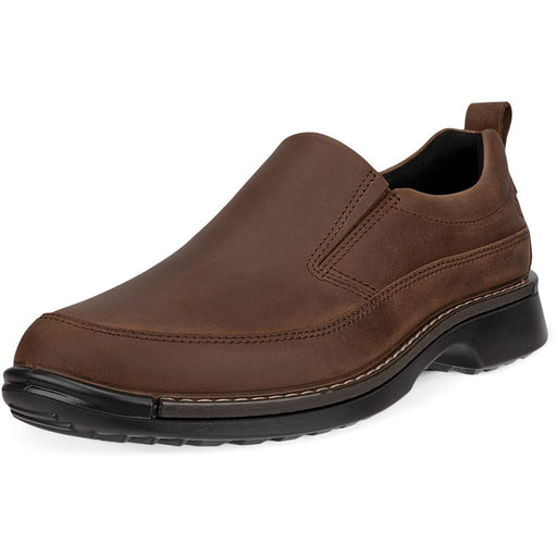 Quarter view Men's ECCO Footwear style name Fusion Apron Toe Slip On in color Cocoa Brn. Sku: 500424-02482