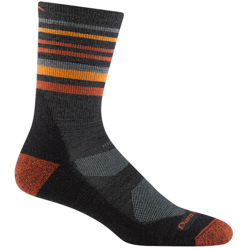 Quarter view Men's Darn Tough Sock style name Fastpack Micro Crew Light Cushion in color Charcoal. Sku: 5012-CHARCOAL