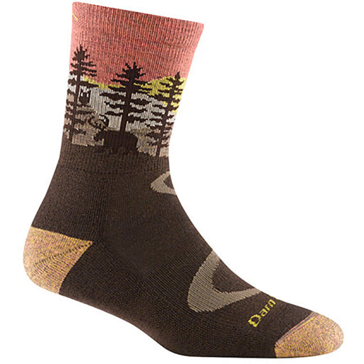 Quarter view Women's Darn Tough Sock style name Northwoods Micro Cremid Cushion in color Earth. Sku: 5013-EARTH