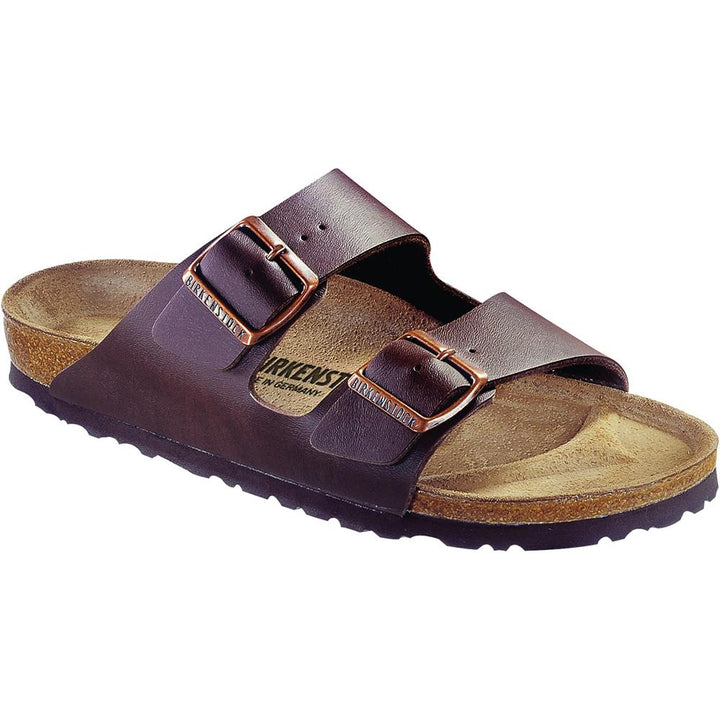 Women's Birkenstock Arizona Birko Flor Narrow in Dark Brown