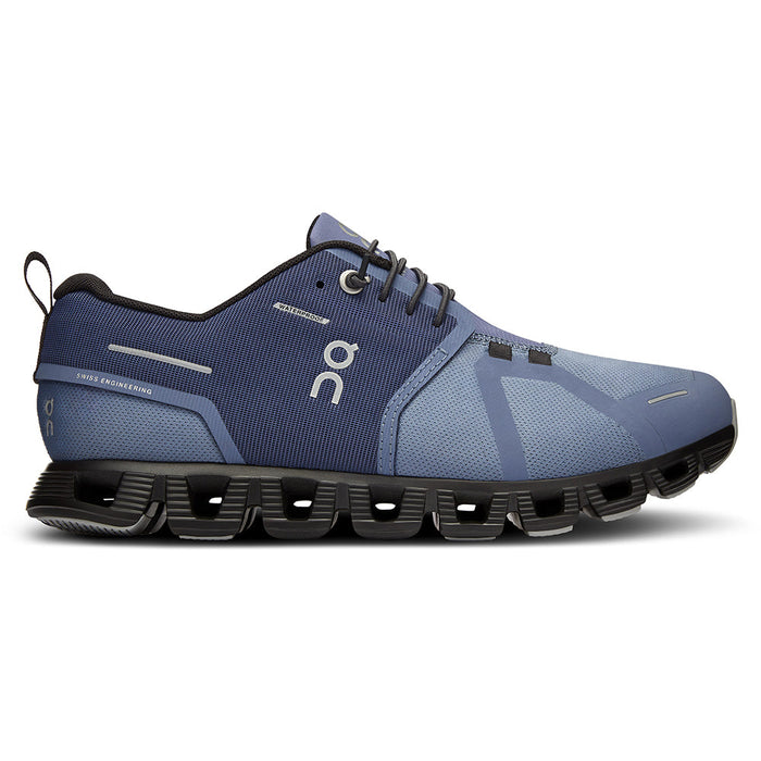 Quarter view Women's On Running Footwear style name Cloud 5 Waterproof in color Shale/ Magnet. Sku: 59-98142