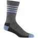 Quarter view Men's Darn Tough Sock style name Letterman Crelt in color Granite. Sku: 6069-GRANITE