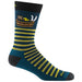 Quarter view Men's Darn Tough Sock style name Wild Life Crelt Cush in color Dark Teal. Sku: 6096-DARKTEAL