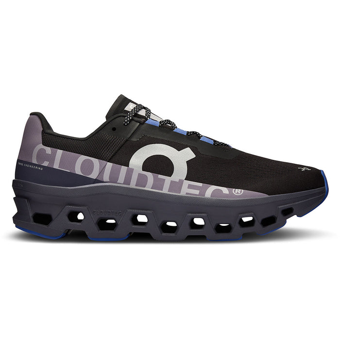 Quarter view Women's On Running Footwear style name Cloudmoster in color Magnet/ Shark. Sku: 61-98082