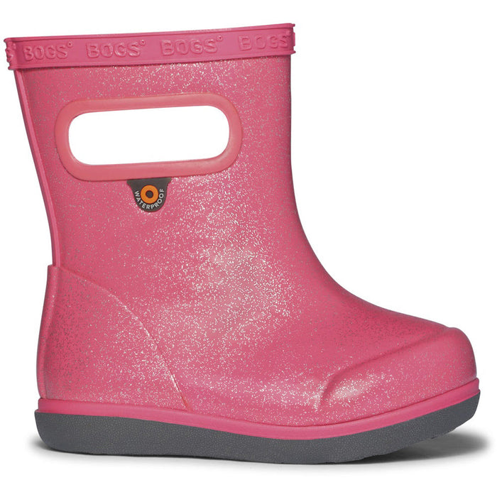 Quarter view Kid's Bogs Footwear style name Skipper II-Glitter in color Pink. Sku: 73011I-650