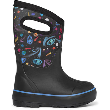 Quarter view Kid's Bogs Footwear style name Classic II Final Frontier in color Black Multi. Sku: 73081-009