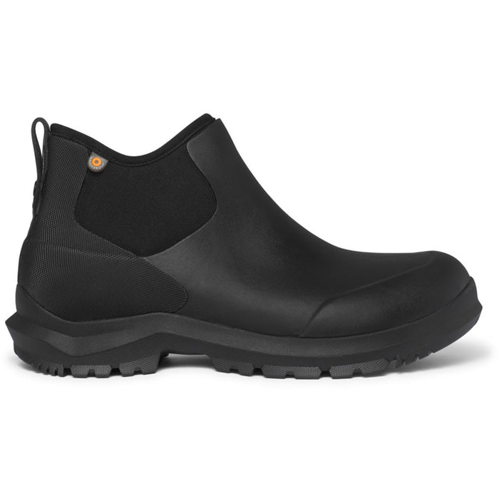 Quarter view Men's Bogs Footwear style name Sauvie Chelseas in color Black. Sku: 73110-001