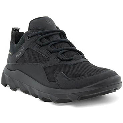 Quarter view Women's ECCO Footwear style name Mx Low Gore-Tex color Black/ Black. Sku: 820193-51052