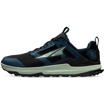 Quarter view Men's Altra Footwear style name Lone Peak 8 in color Navy/Black. Sku: AL0A85NC-401