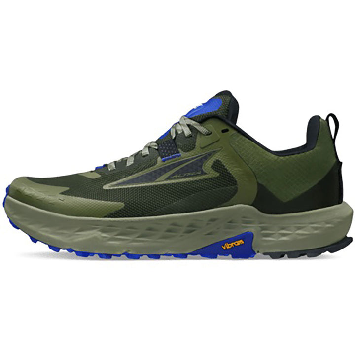 Quarter view Men's Altra Footwear style name Timp 5 in color Dsty Olive. Sku: AL0A85PE-315