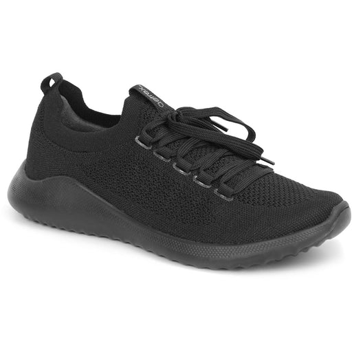 Quarter view Women's Footwear style name Carly in color Black. SKU: AS110