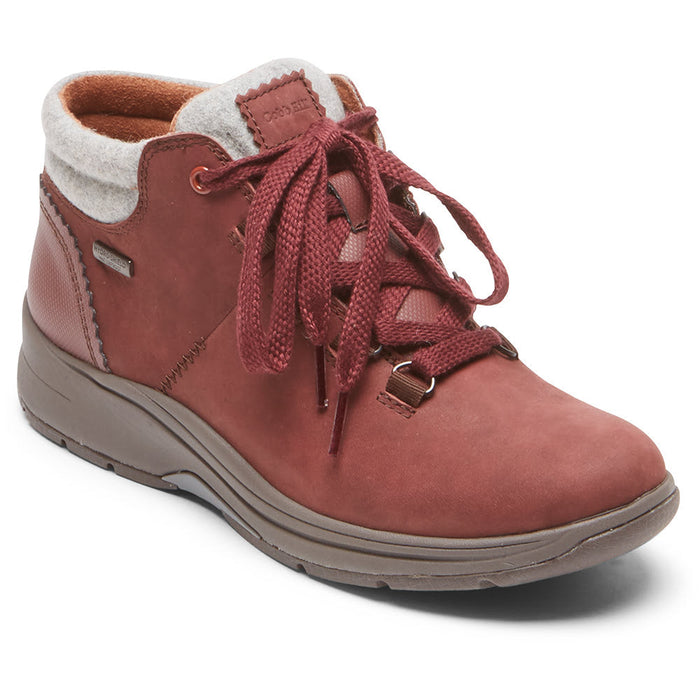 Quarter view Women's Cobb Hill Footwear style name Pyper Ns Hiker Waterproof color Redwood Nubuck. Sku: CI9345