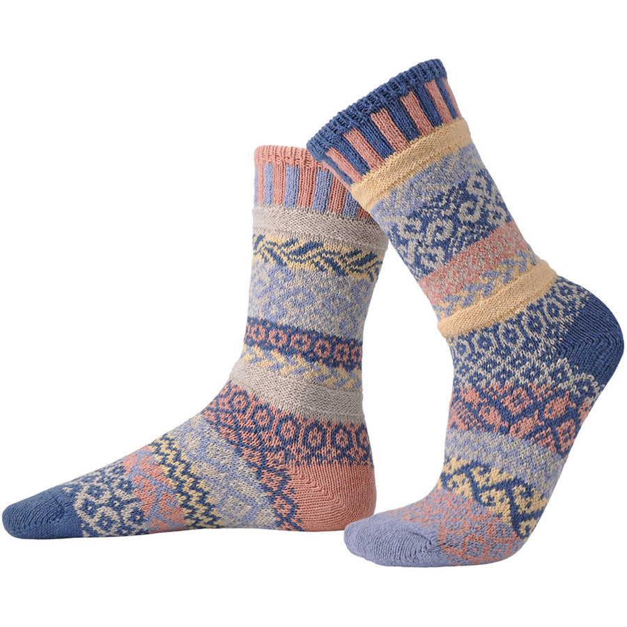 Quarter view Women's Solmate Sock style name Solmate Crew in color Mirage. Sku: CREW-MIR