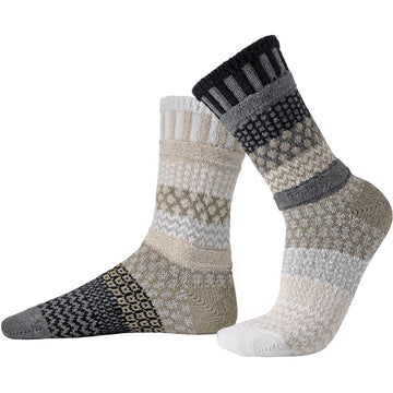 Quarter view Women's Solmate Sock style name Solmate Crew in color Starlight. Sku: CREW-STA