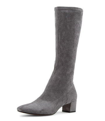 Side View Women's Django & Juliette Boot in Steel Stretch Microsuede Sku: DJ12511GBUFT