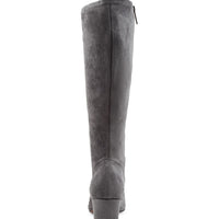 Rear View Women's Django & Juliette Boot in Steel Stretch Microsuede Sku: DJ12511GBUFT