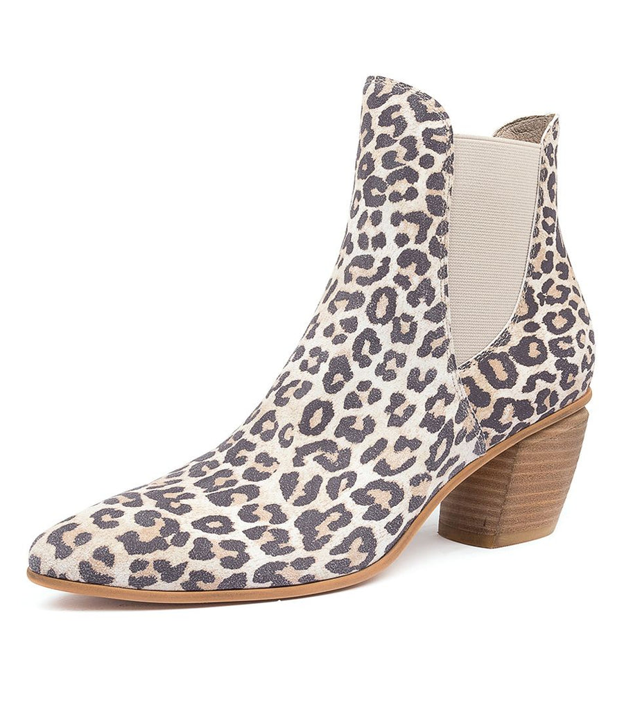 Side View Women's Django & Juliette Jinks Boot In Taupe Leopard Sku: Dj15165Ngv6N