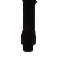 Rear View Women's Django & Juliette Boot in Black Stretch Microsuede Sku: DJ16655BLAFT