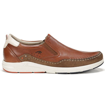 Quarter view Men's Fluchos Footwear style name Kai Slip-On in color Cuero. Sku: F1985-CUE