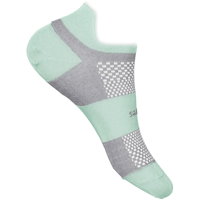 Quarter view Women's Feetures Sock style name  Hp Max Cushion No Show Tab in color Move Aside Mint. Sku: FA502580