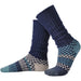 Quarter view Women's Solmate Sock style name Solmate Fusion in color Cerulean. Sku: FSN-CER