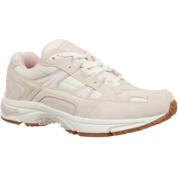 Quarter view Women's Vionic Footwear style name Walk Walk in color Cream/Peach. Sku: H9668M1-102