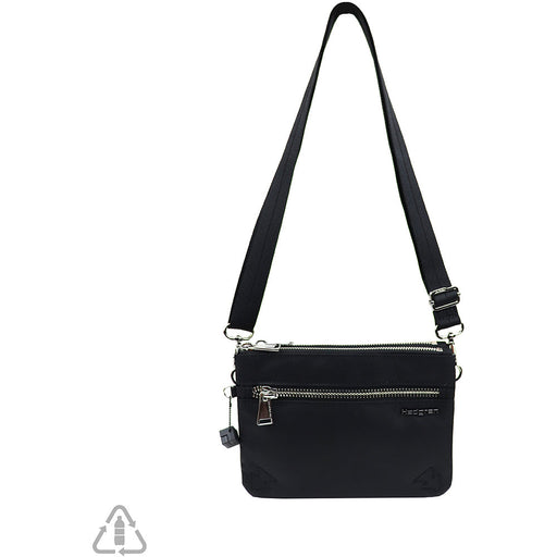 Quarter view Women's Hedgren Hand Bag style name Elizabeth Mini Crossbody in color Black. Sku: HROY01-003