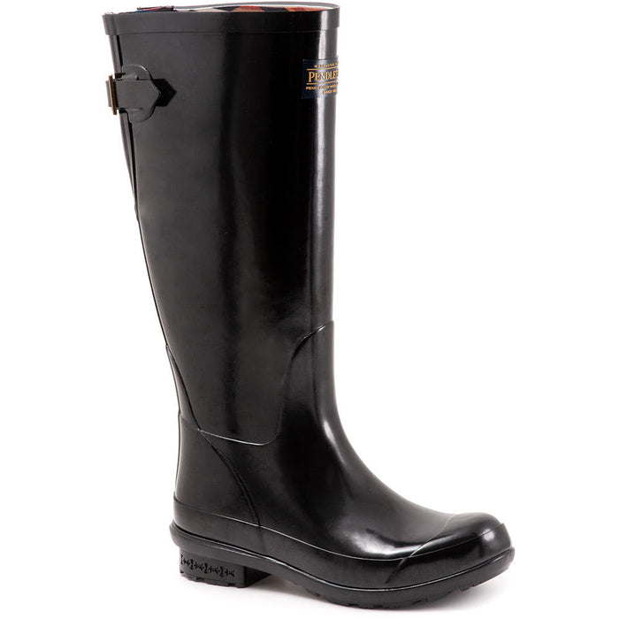 Quarter view Women's Pendleton Footwear style name Gloss Tall Boot color Black. Sku: PW2263-001