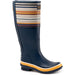 Quarter view Women's Pendleton Footwear style name Bridger Stripe Tall Boot color Navy. Sku: PW2279-410