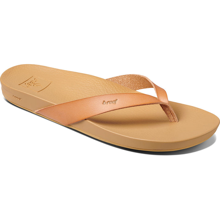 Quarter view Women's Reef Footwear style name Cushion Court in color Natural. Sku: RF0A3FDSNAT