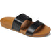 Quarter view Women's Reef Footwear style name Cushion Vista in color Black Natural. Sku: RF0A3OKSBLN