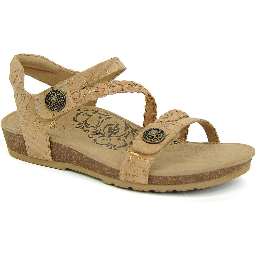 Quarter view Women's Aetrex Footwear style name Jillian in color Cork. Sku: SC364