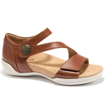 Quarter view Women's Halsa Footwear style name Demi in color Cognac. Sku: SE02535-03