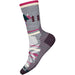 Quarter view Women's Smartwool Sock style name Hike Light Cushion Stars Cre in color Light Gray. Sku: SW001584039