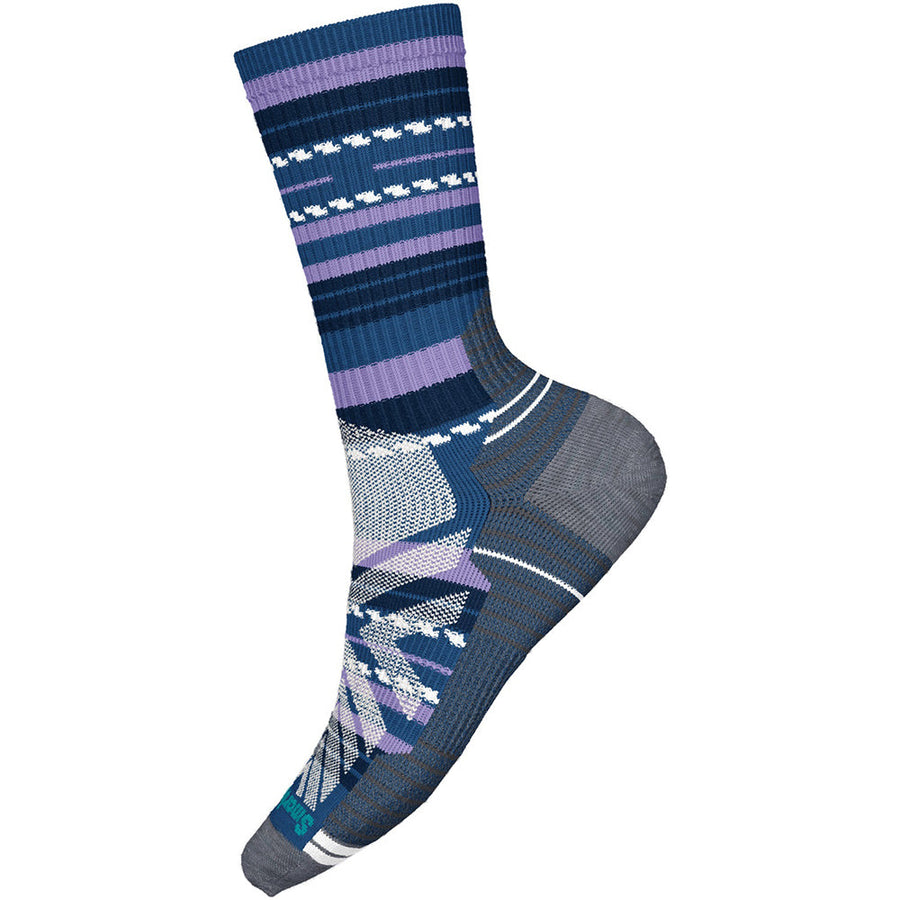 Quarter view Women's Smartwool Sock style name Hike Light Cushion Margarita in color Laguna Blue. Sku: SW001586J96