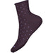 Quarter view Women's Smartwool Sock style name Everyday Classic Dot Ankle in color Purple Iris. Sku: SW001840L90