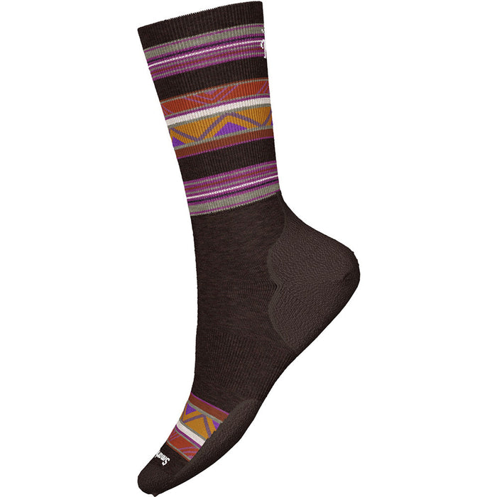 Quarter view Women's Smartwool Sock style name Everyday Zig Zag Valley Crew in color Chestnut. Sku: SW001998207