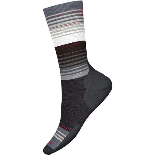 Quarter view Women's Smartwool Sock style name Everyday Stitch Stripe Crew in color Charcoal. Sku: SW001999003