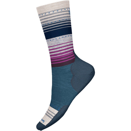 Quarter view Women's Smartwool Sock style name Everyday Stitch Stripe Crew in color Twigh Blue. Sku: SW001999G74