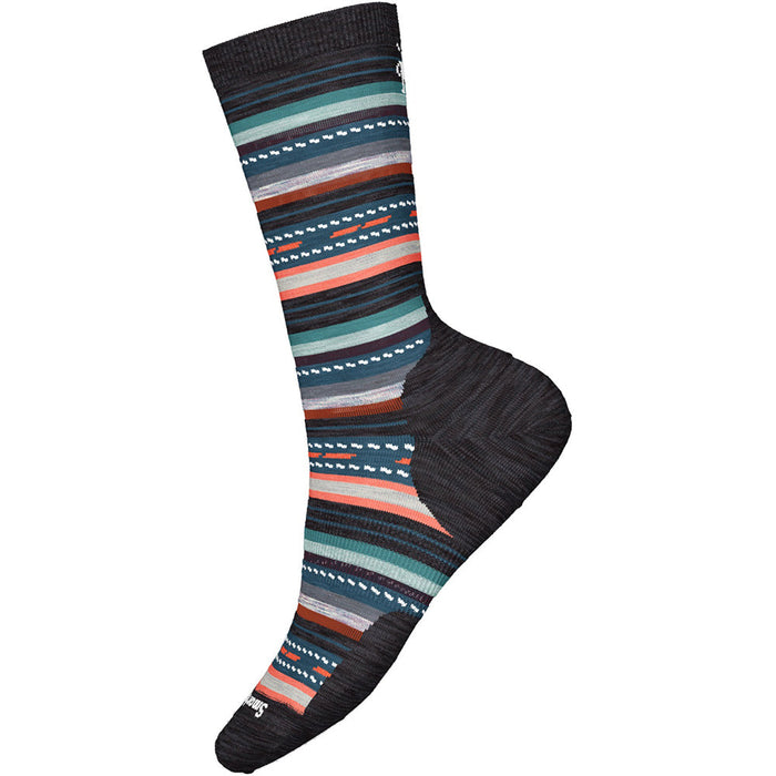 Quarter view Women's Smartwool Sock style name Everyday Margarita Crew in color Charcoal. Sku: SW002091003