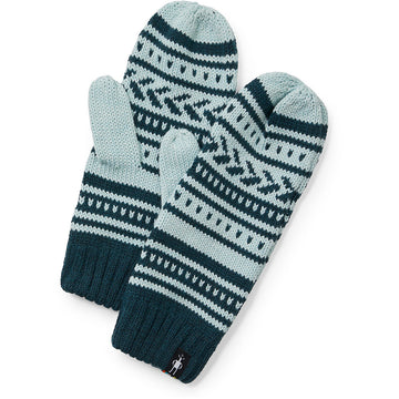 Quarter view Women's Smartwool Accessories style name Chair Lift Mitten color Twight Blue. Sku: SW018073G75